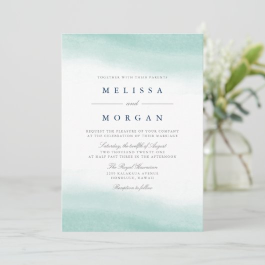 シーグラスタイズ結婚式招待状 招待状 (スタンド正面)