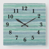 シーグラステクスチャビーチデコール スクエア壁時計 (正面)