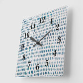 シーグラスペブルのビーチテクスチ絵画ャパターンSq スクエア壁時計 (傾斜)