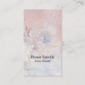 シーグラスマーブルスパークルバラ金ゴールド水彩 名刺 (正面)