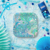 シーグラス大理石 ペーパープレート (パーティー)