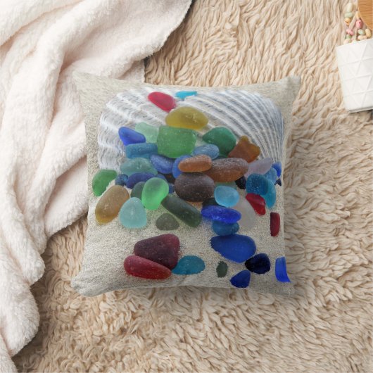 シーグラス色の多い – 枕 (ブランケット)