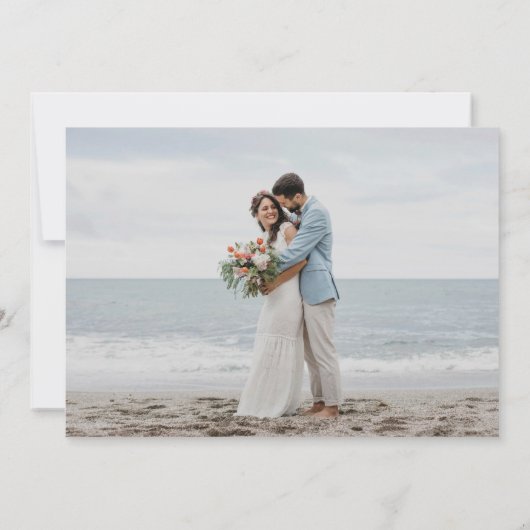 シーグラス・タイド |コースタルウォーター結婚カラーの写真 サンキューカード (裏面)