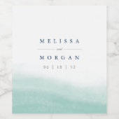 シーグラス・タイド |コースタルウォーター結婚カラー ワインラベル (シングルラベル)