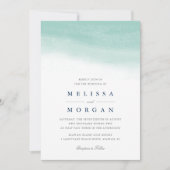 シーグラス・タイド |コースタルウォーター結婚カラー 招待状 (正面)