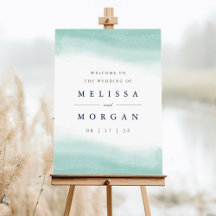 シーグラス・タイド |水彩結婚のウェルカムサイン