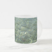 シーグラスI自然の上のカリブの水 フロストグラスマグカップ (正面右)