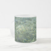 シーグラスI自然の上のカリブの水 フロストグラスマグカップ (正面左)