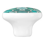 シーグリーンとアクアガラスのコラージュ セラミックノブ (側面)