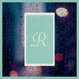 シーグリーンとクリームのモノグラム入りミニマルパステル