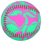 シーグリーンとピンクの波 ソフトボール (正面左)