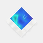 シーグリーンとブルーペーパーナプキン 縁ありカクテルナプキン (角)