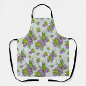 シーグリーンとラベンダートーンの多肉的な色合い全 –  エプロン (正面)