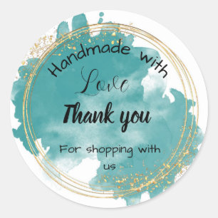 シーグリーンのビジネステッカー ラウンドシール