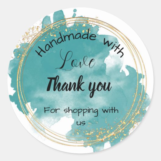 シーグリーンのビジネステッカー ラウンドシール (正面)