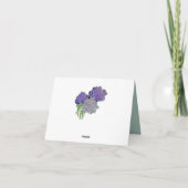 シーグリーンの多肉質の色合い、バイオレットありがとう サンキューカード (裏面)