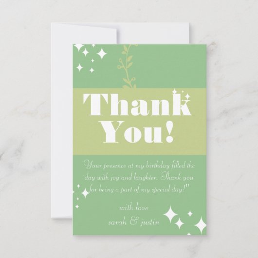 シーグリーンの誕生日カード サンキューカード (正面)