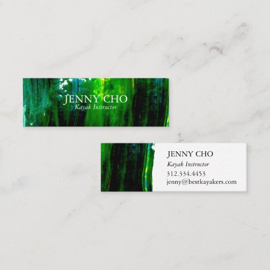 シーグリーンはっきりした絵を描ストライプ スキニー名刺 (正面/裏面)