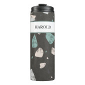 シーグリーンアクセントEarthonesテラゾパターン12oz タンブラー (正面)