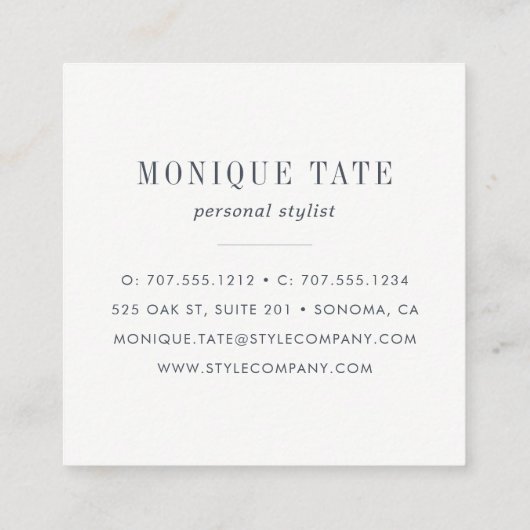 シーグリーンウォーターの色 スクエア名刺 (裏面)