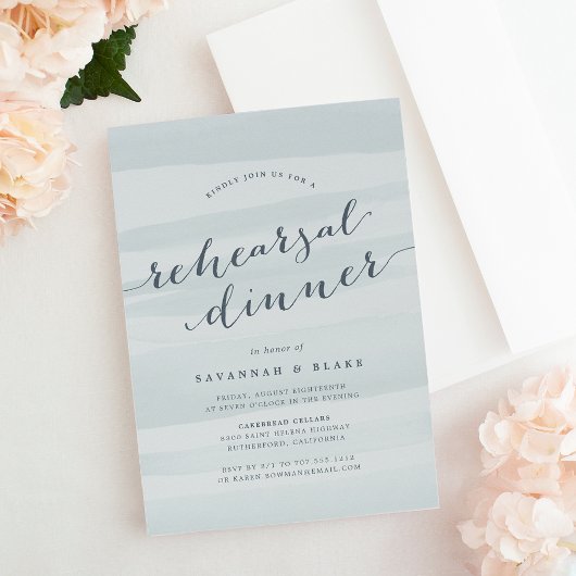 シーグリーンウォーターカラーリハーサルディナー招待状 招待状