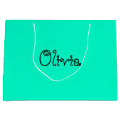 シーグリーンカラーベビーシャワー抱き枕 ラージペーパーバッグ (正面)