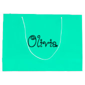 シーグリーンカラーベビーシャワー抱き枕 ラージペーパーバッグ (裏面)