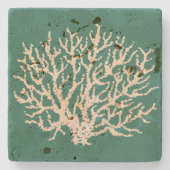 シーグリーンサンゴ飲料用コースターギフト ストーンコースター (正面)