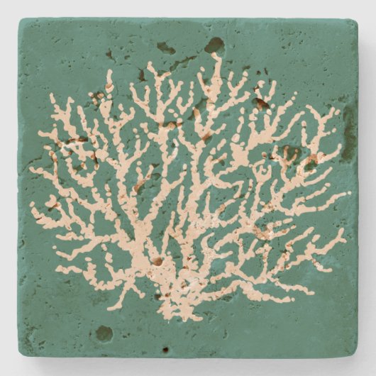 シーグリーンサンゴ飲料用コースターギフト ストーンコースター (正面)