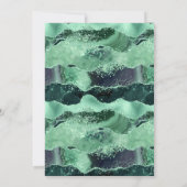 シーグリーンシルバーゲート大理石アーチムスリム結婚ズ 招待状 (裏面)