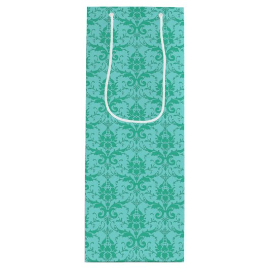 シーグリーンダマスクプリントワイン抱き枕 ワインギフトバッグ (正面)