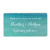 シーグリーンビーチ結婚式ワインまたはウォーターボトルラベル ラベル (正面)