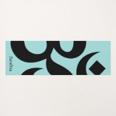 シーグリーンブラックオムシンボル反転パーソナライズされた可能 ヨガマット (裏面(横))