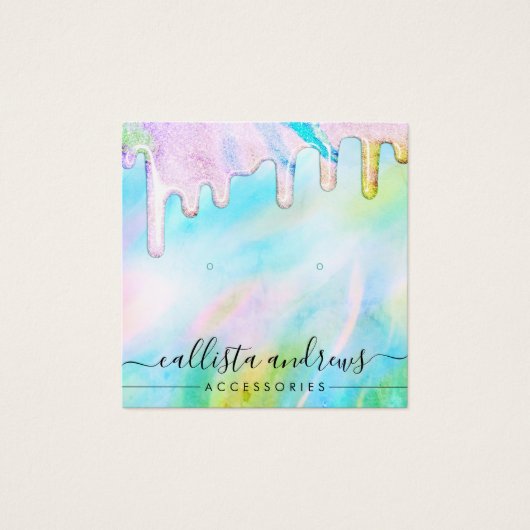 シーグリーンホログラフィックグリッタードリップスイヤリングロゴ (正面)