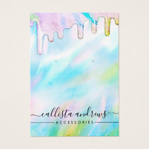 シーグリーンホログラフィックグリッタードリップスイヤリング