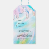 シーグリーンホログラフィックグリッタードリップスウェアラベル ギフトタグ (裏面)