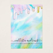 シーグリーンホログラフィックグリッタードリップスロゴイヤリング (正面)