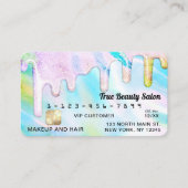 シーグリーンホログラフィック厚いグリッタードリップクレジット 名刺 (正面)