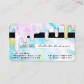 シーグリーンホログラフィック厚いグリッタードリップクレジット 名刺 (裏面)