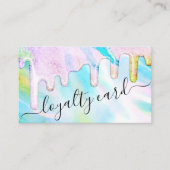 シーグリーンホログラフィック厚いグリッタードリップロイヤリティ ロイヤリティカード (正面)