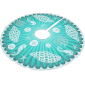 シーグリーンマリンライフトロピカルクリスマス ブラッシュドポリエステルツリースカート (アングル)