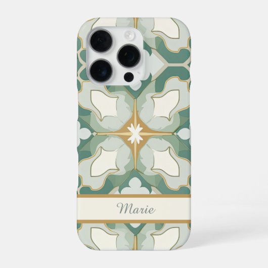 シーグリーンモロッカンタイル オーダーメイド iPhoneケース (裏面)
