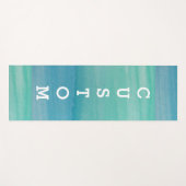 シーグリーン水の色絵を描プリント厚カスタム ヨガマット (正面(横))