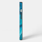 シーグリーン瑪瑙テクスチャ iPhoneケース (左側面)