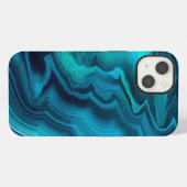 シーグリーン瑪瑙テクスチャ iPhoneケース (裏面横)