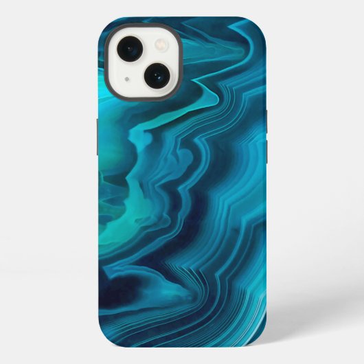 シーグリーン瑪瑙テクスチャ iPhoneケース (裏面)