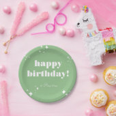 シーグリーン誕生日シール ペーパープレート (パーティー)