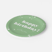 シーグリーン誕生日シール ペーパープレート (アングル)