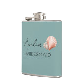 シーグリーン シェル カスタマイズ ウェディング フラスク (左)