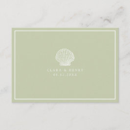 シーグリーン シェル QRコード オンラインRSVPカード エンクロージャーカード